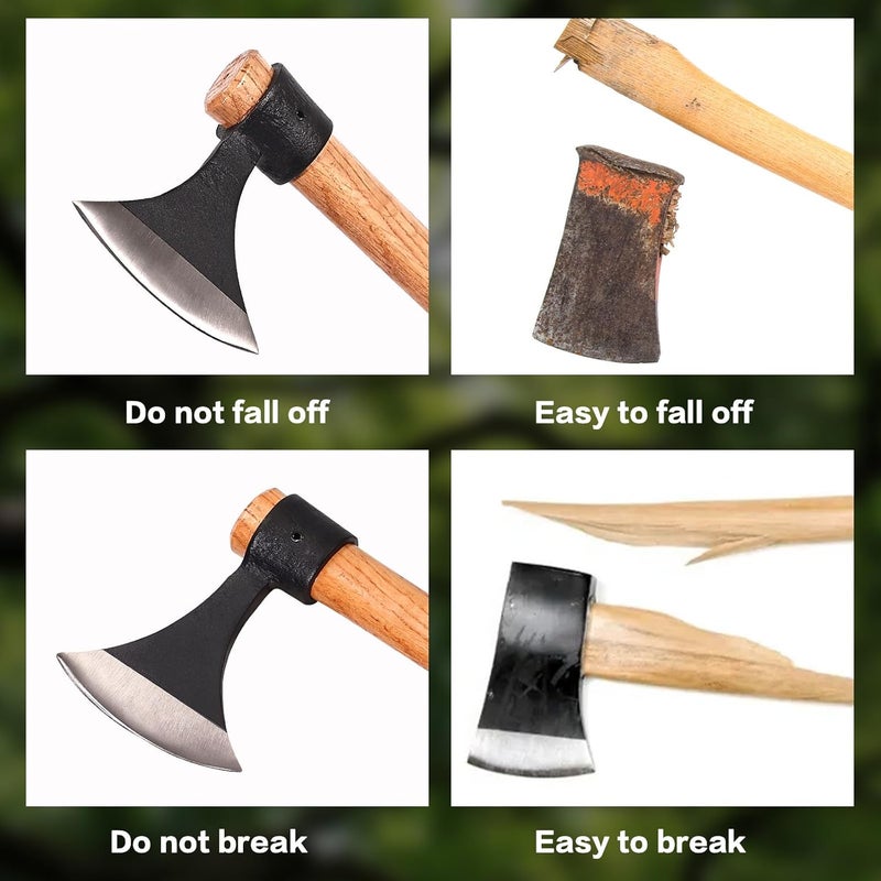 LUIOUS 16" Throwing Tomahawks, 2 Pack Axes with High Carbon Steel & Wooden Handle, Ideal for Axe Throwing Game, Recreation & Competition, Gift for Men - Image 3